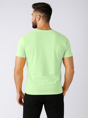 Image of Friskers Men's V-Neck Short Sleeves Cotton T-Shirt - Casual T-Shirt, Regular Fit
