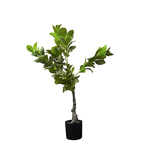 Image of Kayra Decor 3 Feet Rubber Ficus Plant - Artificial Tall Plants for Home Decor with Pot (Black)