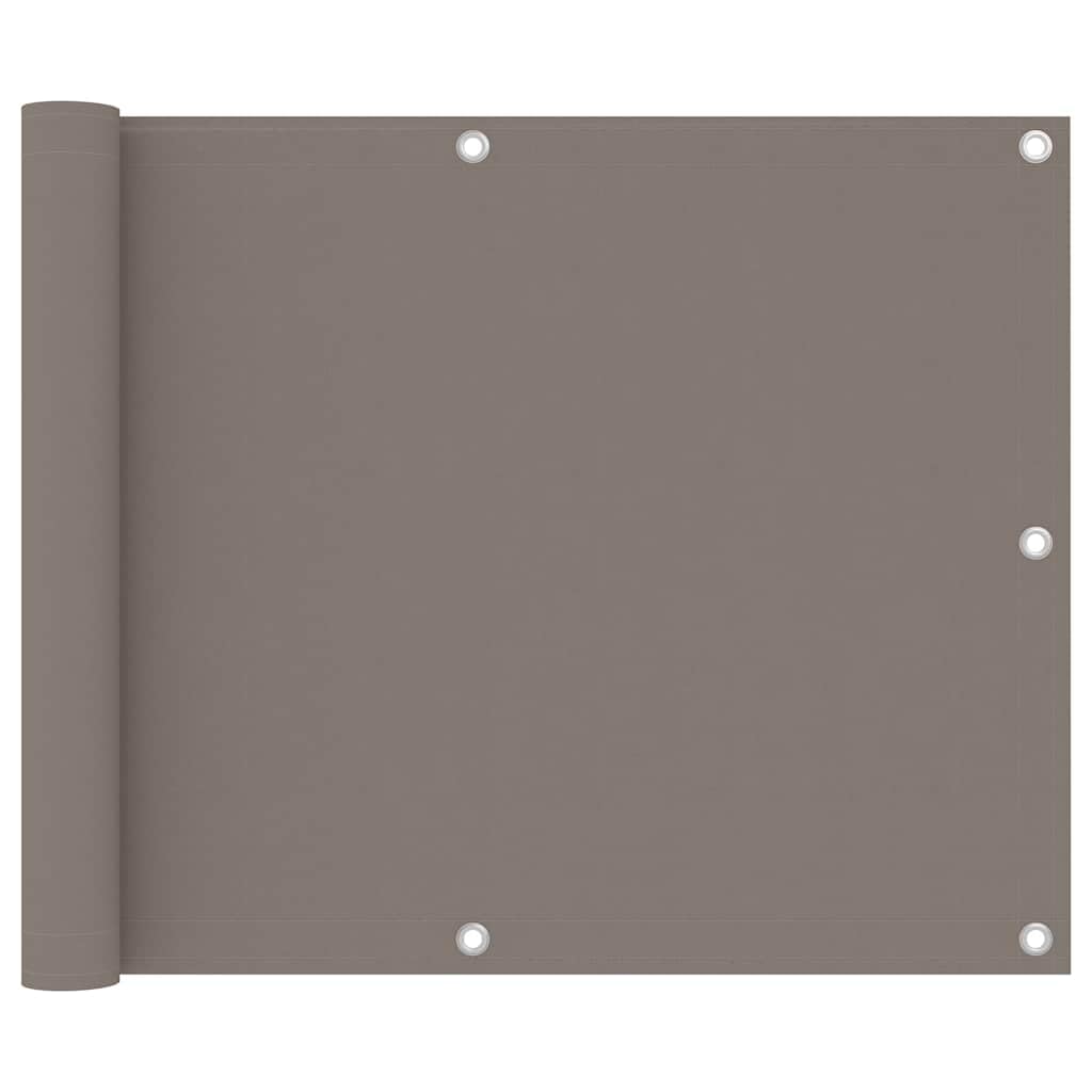 Osłona balkonowa z tkaniny Oxford powlekanej poliuretanem, 75 x 600 cm, z oczkami aluminiowymi i linką PE 24 m, wodoszczelna, ochrona przed promieniowaniem UV, na balkon, taras, do ogrodu i na