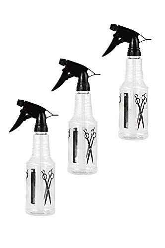 Hair Salon Designer Water Spray Bottle, 16 oz. Adjustable Head Sprayer from Fine to Stream (Pack of 3)