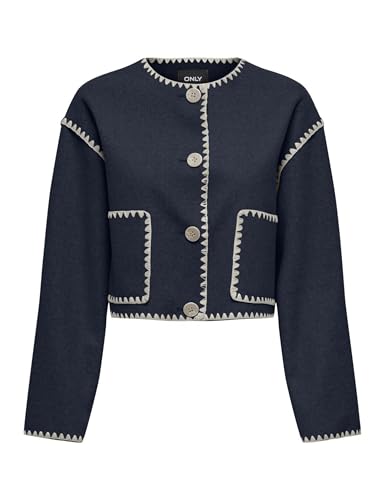 Chaqueta Only Onlelba con bordes ondulados festoneados cazadora fina mujer