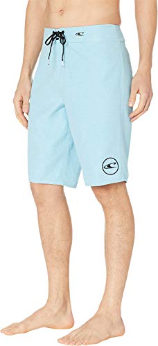 O'NEILL Men's 21 Inch Solid Boardshorts - Water Resistant Swim Trunks for Men with Quick Dry Stretch Fabric and Pockets,Cyan Blue 2,442