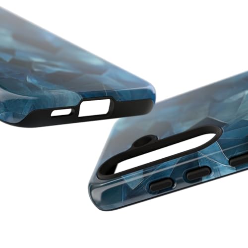 Coque Samsung S24 bleu cristallisé rigide brillante anti-chocs et rayures