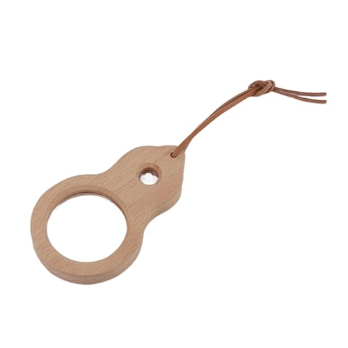 Wood Magnifying Glass, Small Portable Multi Purpose Wooden Professional Handheld Magnifier for Book Reading Study Home, 12.5 x 7.5cm
