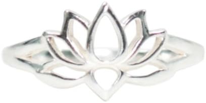 Open Design Lotus Blossom Flower Ring in Sterling Silver, Available in Sizes 5, 6, 7, 8, and 9, 7226