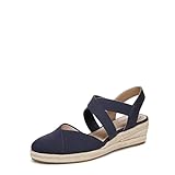 LifeStride Womens Kimball Espadrille Wedge Sandal Lux Navy Canvas 6.5 W