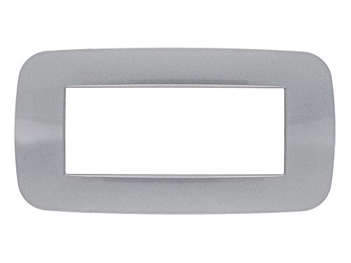 Sandasdon Placca Futura 4M E 6M Compatibile Con Bticino Axolute Tanti Colori Disponibili (6M 6 Posti Per Scatola 506 507, Silver)