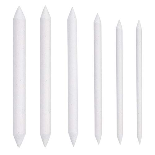 Lot de 6 Estompeur, Stylos Mélangeurs, Estompe en Papier pour Dessin, Papier Mélange de Moignons Matériel pour Artistes Étudiants, Sketch Crayon, Blanc