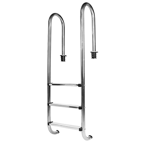 Mokernali Swimming Pool Ladder, Durable Stainless Steel Safety 3Step Ladder Pools Non Slip Safe Using Swimming Pool Hot Tubs Supplies