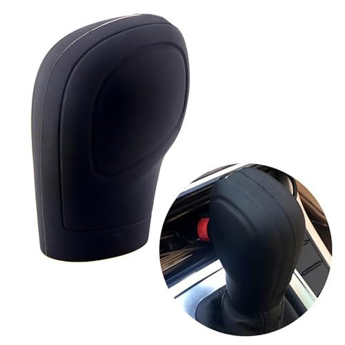 Flygun 2 PCS Car Automatic Gear Shift Knob Cover, Anti-Slip Waterproof Silicone Vehicle Shifter Boots, Universal Durable Automatic Knob Gear Lever Protective Cover for Truck SUV Car RV (Black)