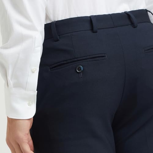 Image of Raymond Men's Slim Fit Mid Rise Poly Viscose Blend Flat Front Formal Trouser