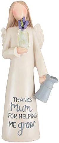 Feather & Grace Holding Clear & Flower Vase, Figurine for Mum, Statue for Home or Room Decor, Guardian Angel Ornament for Her-Resins-Multi, one Size