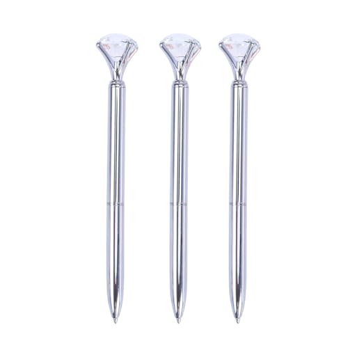 STOBOK 3 Unidades Diamante Brillante Bolígrafo Metal Para Oficina Y Escuela Elegantes Instrumentos De Escritura Con Punta Fina Y Diseño De Alta Calidad