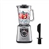 Moulinex PerfectMix+ Blender haute vitesse, 1200 W, Bol en verre de 2 L, 3 programmes automatiques LM811D10, Argenté/Noir