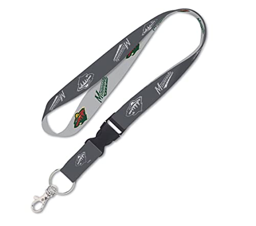 Caseys Minnesota Wild Charcoal Grey 2 Tone Lanyard With Detachable Buckle, Multicolor, Large