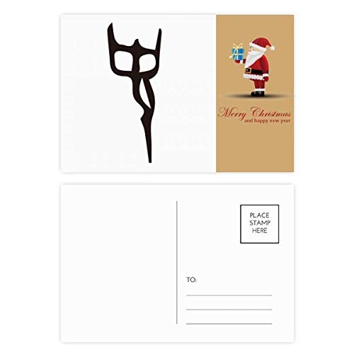 Cartes postales Père Noël nom chinois Shi et inscription en os festive