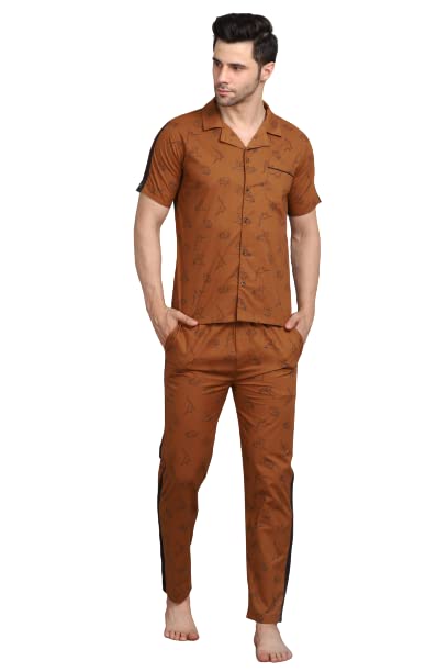 CLOTHINK India-Men's Cotton Blend Striped Pyjama Set Pack of 1-picture-11