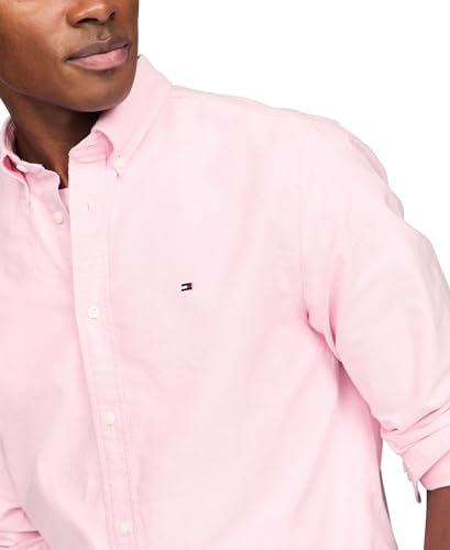 Image of Tommy Hilfiger Men's Long Sleeve Oxford Shirts in Regular Fit, Men's Button Down Shirts, Also Available in Big and Tall