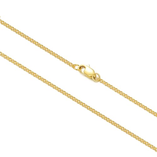 14k Yellow Gold 1mm/1.2mm/1.35mm Thin Gold Chain Necklace for Women, Classic Thin Cable Chain Necklace Durable Strong Solid 14k Gold Chain Necklace Women, 14inch-36inch