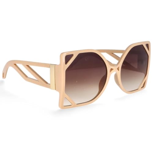 Lunettes de soleil de luxe pour femmes aux verres creux UV400