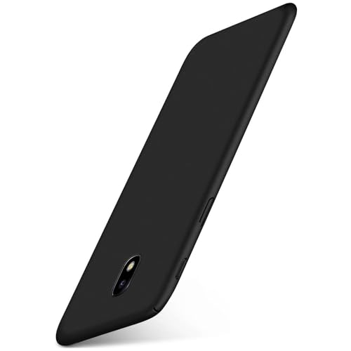 moex Alpha Coque de protection pour Samsung Galaxy J3 (2017) - Ultra fine - Avec protection de l'appareil photo surélevée - Coque arrière - Minimaliste - Noir mat
