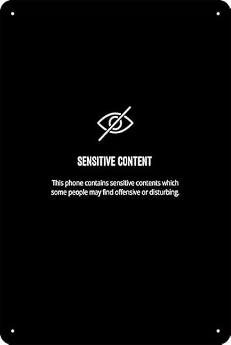 Sensitive Content Warning Poster Retro Metal Tin Vintage Sign 12 X 8 Inch