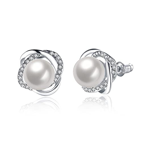 Orecchini di perle Orecchini a perno per le donne Compleanno Festa della mamma Regali argento Creativo e utile Utile e Moda
