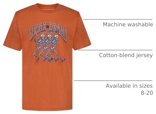 Image of Lucky Brand Boys' Short Sleeve Graphic Crew Neck T-Shirt, Soft, Comfortable, Relaxed Fit