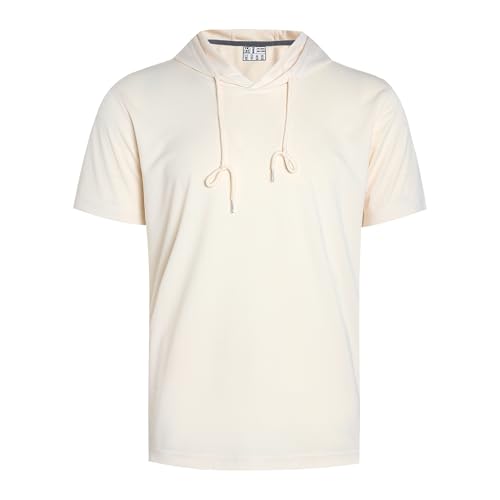 Pullonsy Blank Short Sleeve Sweatshirt For Men Workout Cream Shirt,Small