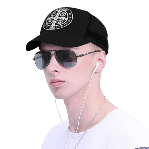 Saint Benedict Medal Unisex Mesh Baseball Caps - Classic Adjustable Hat4