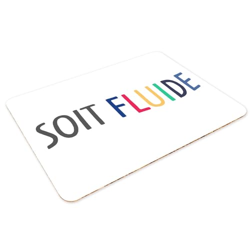 Napperons souples anti-rayures en liège blanc grand format 39,5x28,5cm thématique Pride x4 - 3