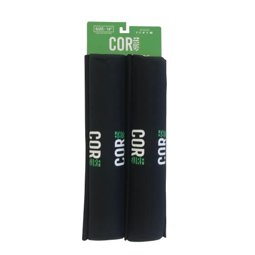 COR Surf Aero Roof Rack Pads for Paddleboard, Kayak, Surfboards, SUP, Canoe and Paddleboard | Crossbar Rack Pads for Wide Style Bars (Black, 19" Narrow) - Thumbnail 2