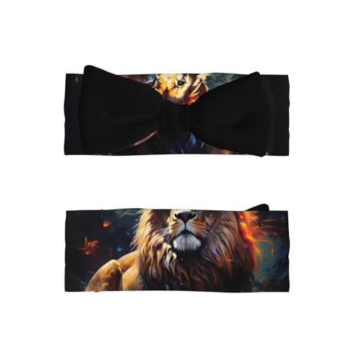 Baby Bow Headband The Proud Lion Printing Soft, Skin-Friendly For Newborns 0-6 Months, For Baby Girls2