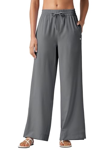 Willit Women's Wide Leg Pants Swim Beach Pants UPF 50+ Lightweight Travel Quick Dry Sun Protective 29" 31"