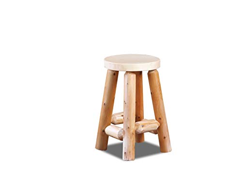 Butaco rústico de pino y cedro SRL – Taburete para bar interior y exterior, sillas para isla, taburetes de cocina y mostrador (24", sin acabado) miniatura 1