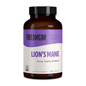 FreshCap Lion’s Mane Mushroom Supplement – Natural Nootropic for Brain Health, Cognition and Mood- Two Month Supply (120…