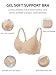 COCOMARTS Jelly Bras for Women No Underwire Scalloped Push Up Wireless Bralettes Seamless Soft Comfort Everyday Tshirt Bra Nude X-Large