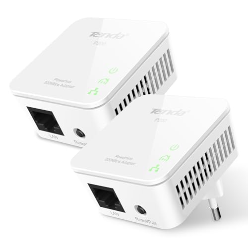 Tenda P200 Powerline Kit AV200 Mbps, Adattatori PLC con 1 Porta Ethernet,...
