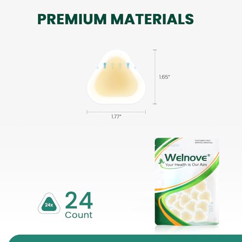 Image of Welnove Gel Blister Bandage - 24 PCS Hydrocolloid Bandages for Prevention & Recovery, Blister Cushions for Heel, Toes & Foot, Blister Bandages for High Heels, Sandals, Wedding, Party (Bunion Pack)