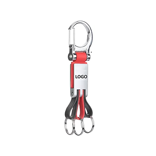Image of Bullet Premium Bike Classic Keychain Keyring for Bike with 3 Dedicated Rings PU Leather ABS Metal with Bike Logo in the middle Belt Loop Hook dual tone color Orange and Black