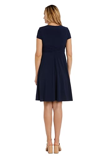 R&M Richards Womens Plus Matte Jersey Short Sleeves Cocktail Dress3