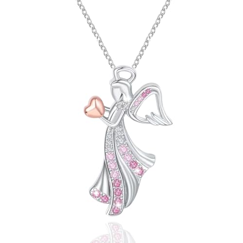 M&Ostyle Angel Necklace for Girls Womens Crystal Pendant Necklaces Gifts Jewelry Gifts for Girls Daughter Granddaughter Niece Birthday