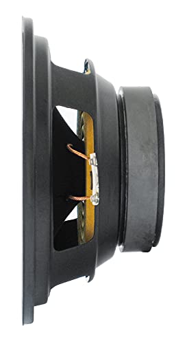 Dynavox 130mm Basslautsprecher 8 Ohm, kompaktes Bass-Chassis mit Gummi-Sicke für Selbst-Einbau in Boxen-Gehäuse, für Mittel-und Tieftonwiedergabe, Schwarz, 206158