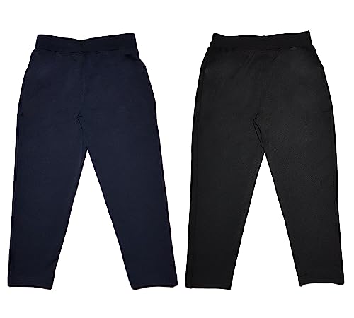 Image of STARLATH Unisex Kids Trackpants, 4 Way Lycra Stretchable Pants and Lowers for Boys and Girls Kids, Use Daily Routine, Multi Sports Activity Pant (Multicolors Pack of 2)