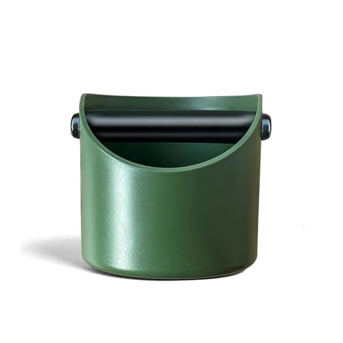 CHDEXU Coffee Knock Box, Coffee Grounds Knock Box Green, Espresso Coffee Knock Box Small with Removable Metal Knock Bar and Non-Slip Base