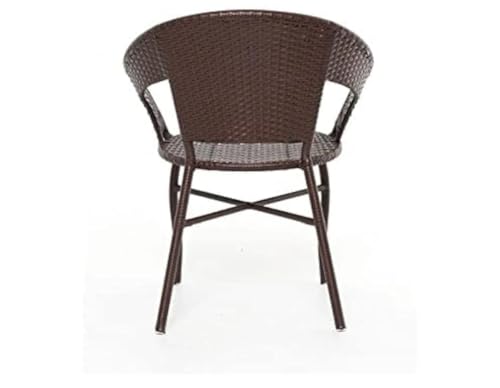 Image of 4+1 Outdoor Indoor Furniture Sets Rattan Wicker Chair Patio Set Bistro Set Conversation Set Balcony Outdoor Garden Furniture Chair (Brown with Multicolor Cushion & Pillow)