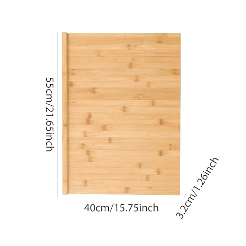 Tabla de Cortar y Para Pastelería Reversible Grande de Bambú, Bloque de Carnicero de Madera con Borde de Encimera, Tabla de Cocina de Doble Cara para Encimera miniatura 3