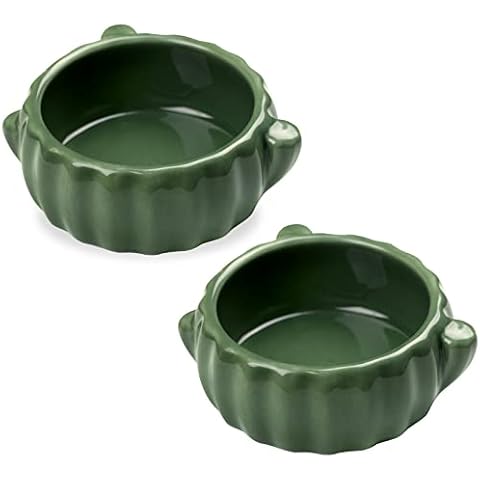 BUCATSTATE Food Bowl for Hamster 2PCS Cactus Drinking Bowl Waterproof Food Dish Ceramic Feeding Bowls for Small Animals, Birds, Guinea Pig, Chipmunk Cover