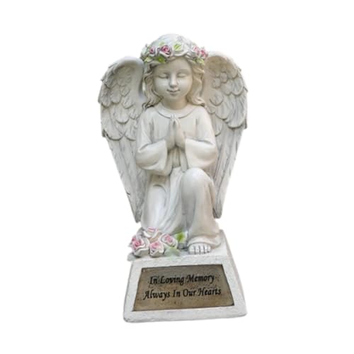 F Fityle Colección de lámparas solares con Estatua de ángel, Figura de ángel para Tumba, jardín Interior y Exterior, 11.2 Cm X 11 Cm X 21