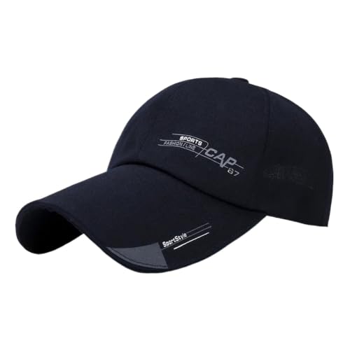 Casquette de baseball contre l'éblouissement d'été chapeau en toile à large visière homme bleu